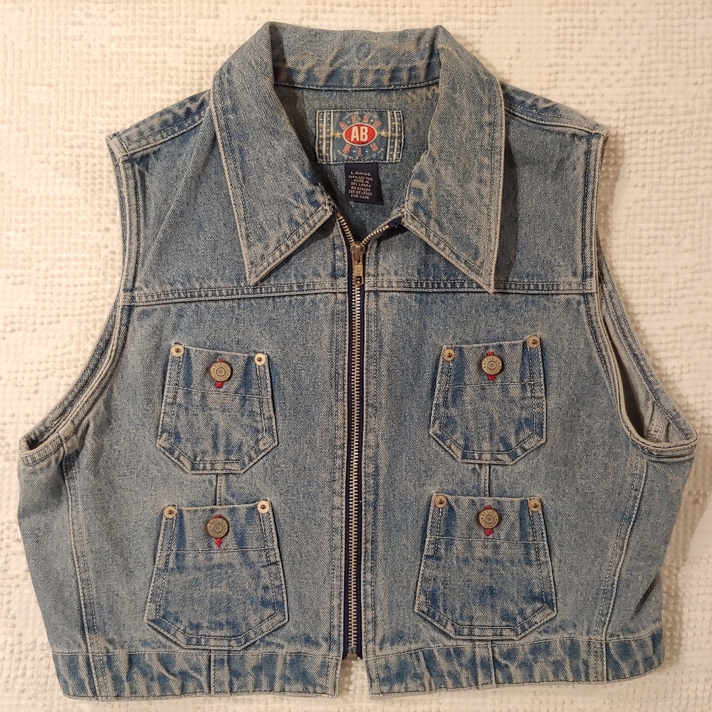 Vintage Distressed Aeroblu Denim Vest